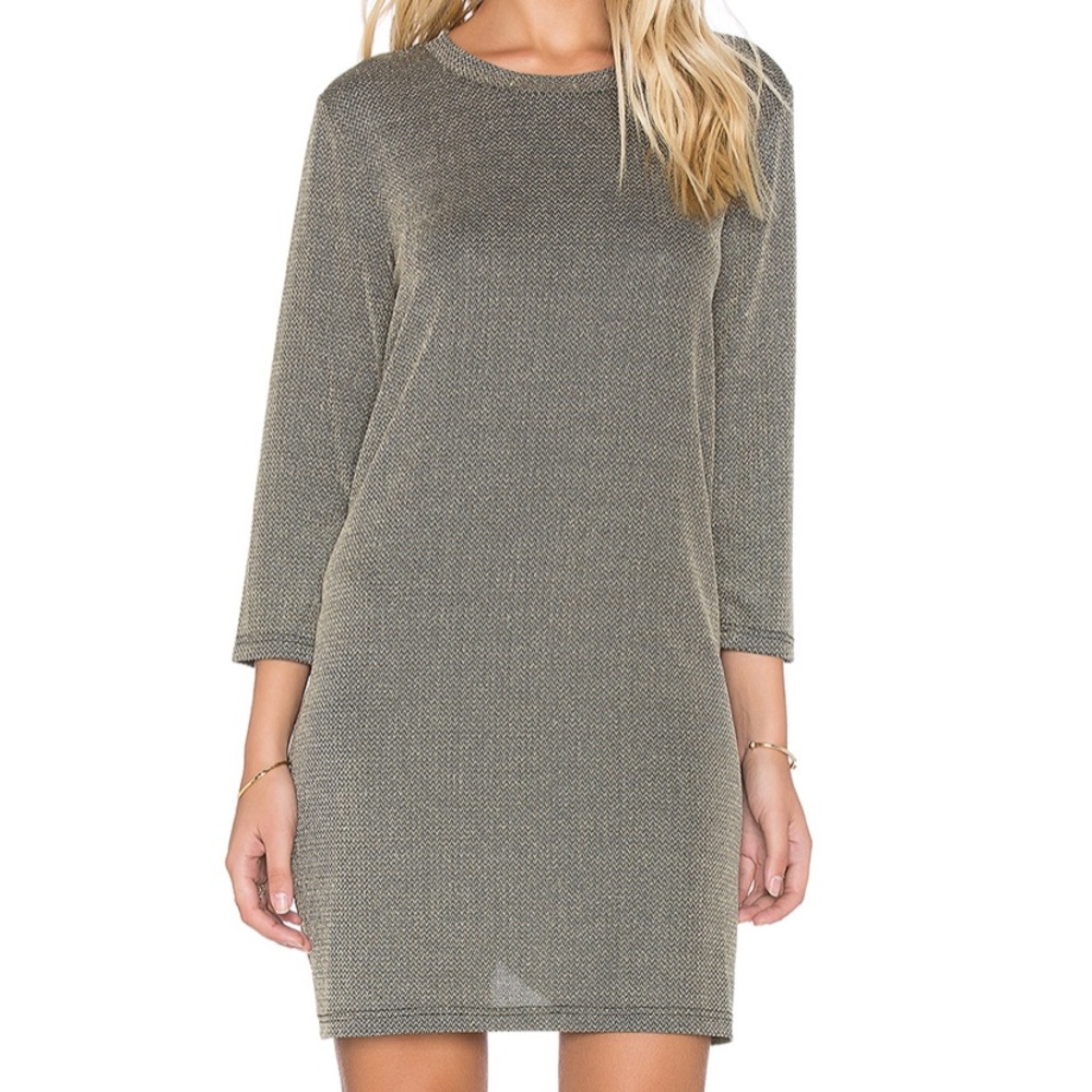 Minkpink Fifth Ave dress SMALL LARGE black gold
